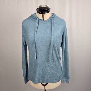 All Cloud 100% Organic Bamboo Hoodie Women's S Slate Blue Pullover NWT